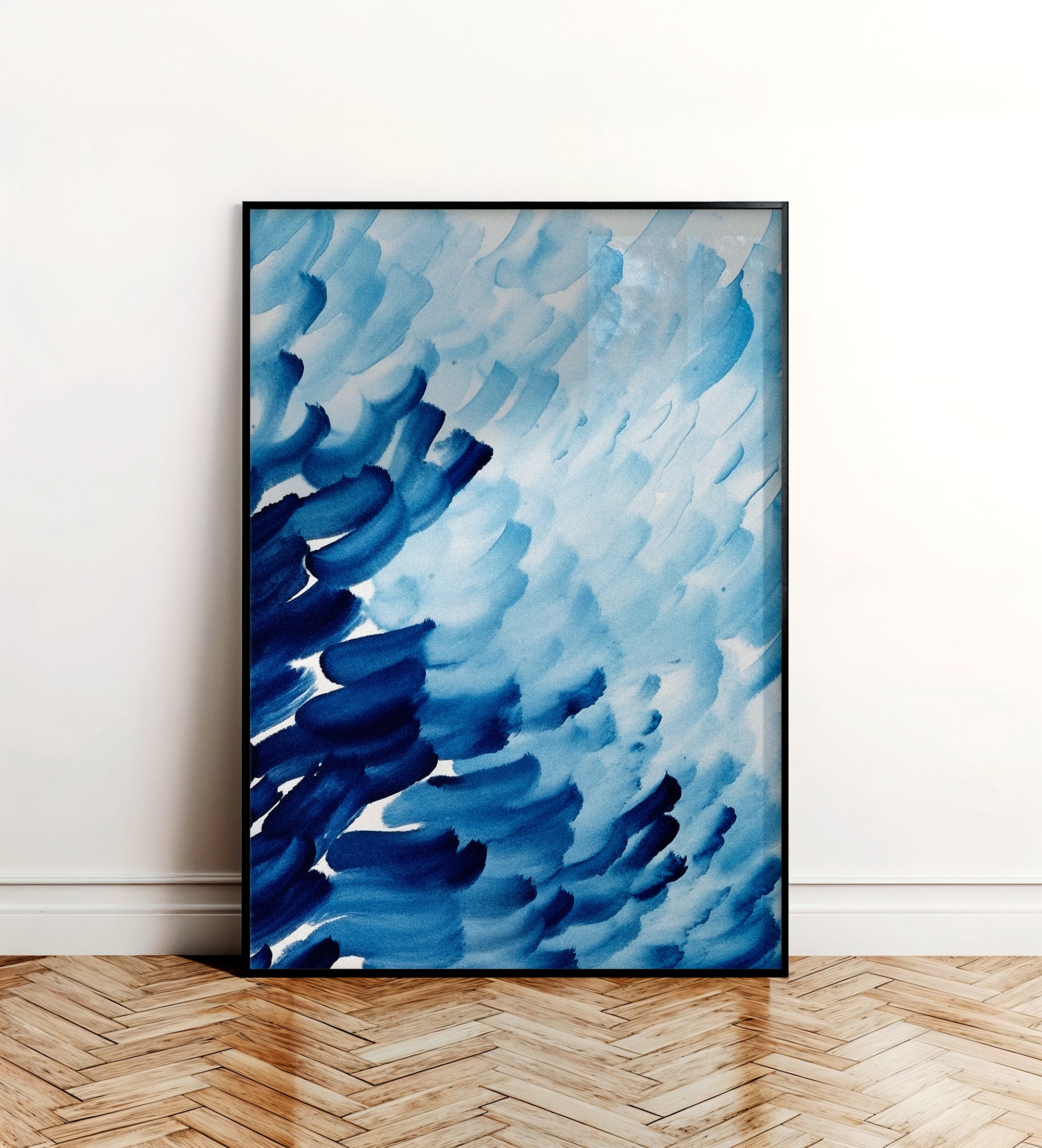 Blue Rhythms | Ocean Brush I — Painterly Ocean Poster – All In