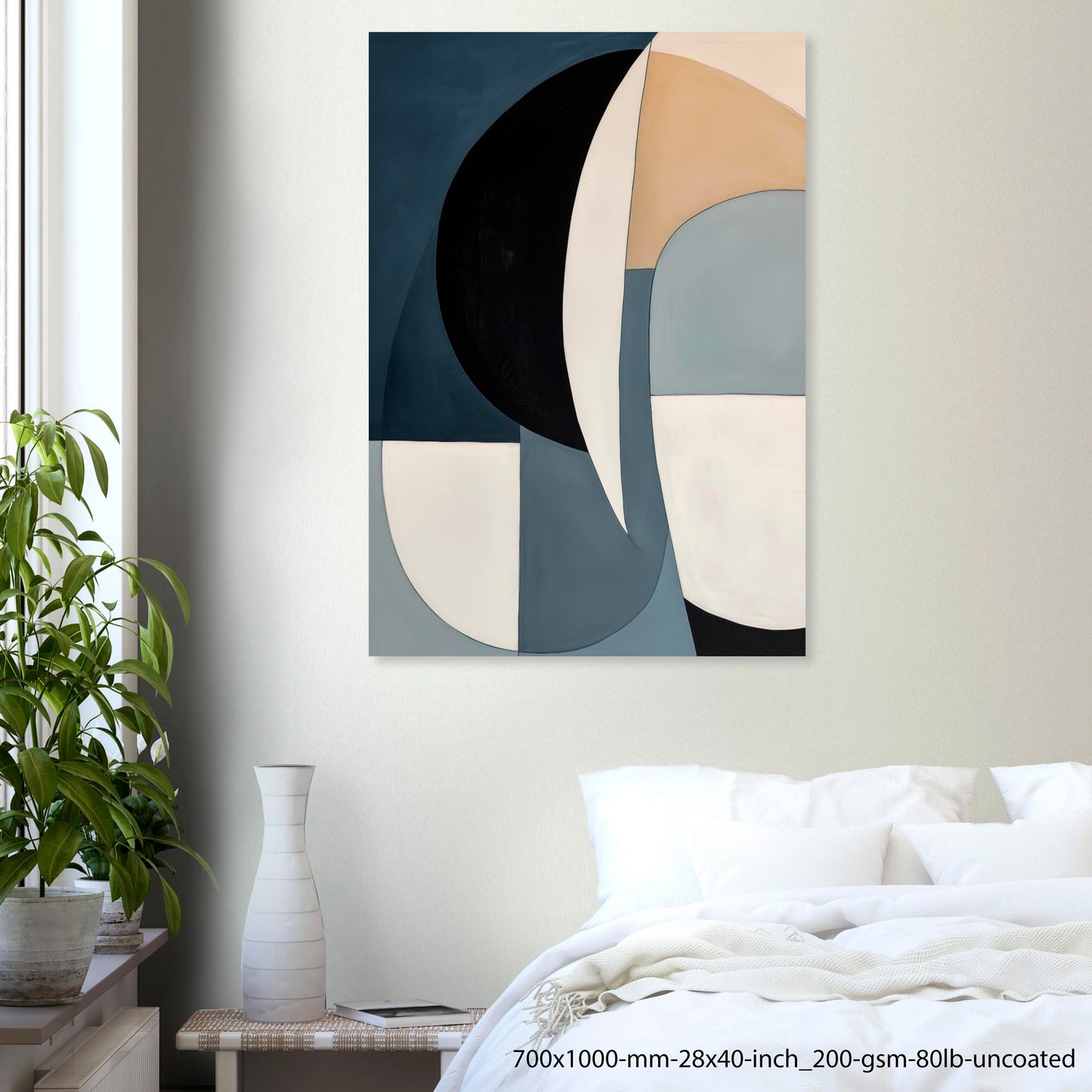 Modern Organic | Deep Curve — Minimal Geometric Poster
