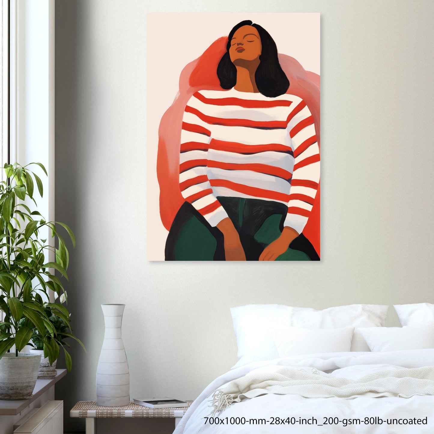 Red Stripes — Modern Relaxed Portrait Wall Art