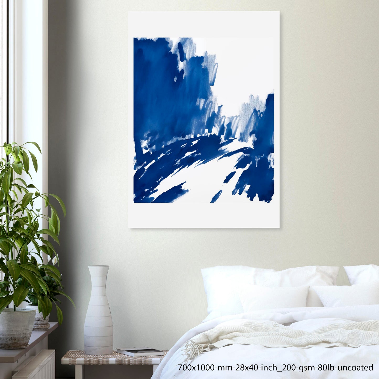 Blue Gesture II – Arte abstracto azul suave y orgánico