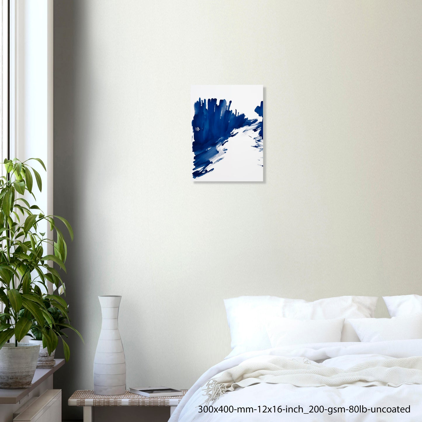 Blue Gesture I - Arte abstracto en azul con pincelada expresiva