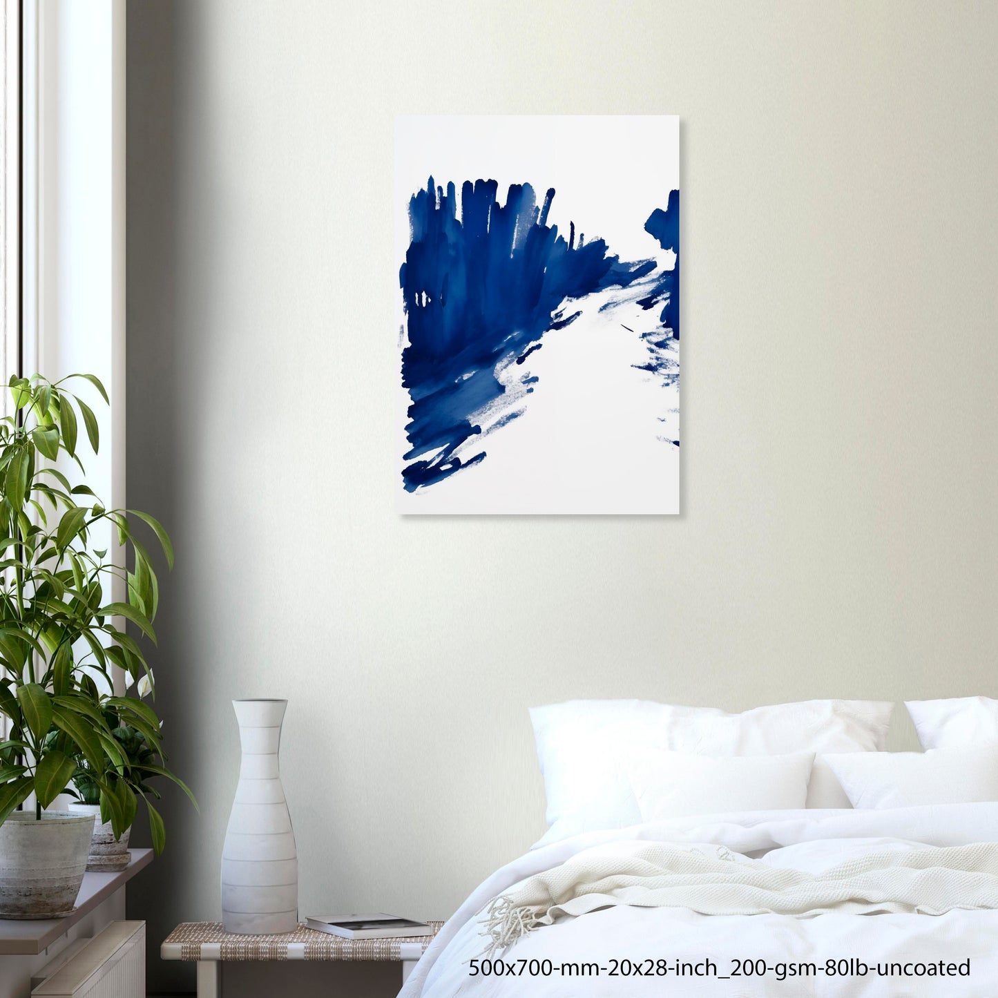 Blue Gesture I - Arte abstracto en azul con pincelada expresiva