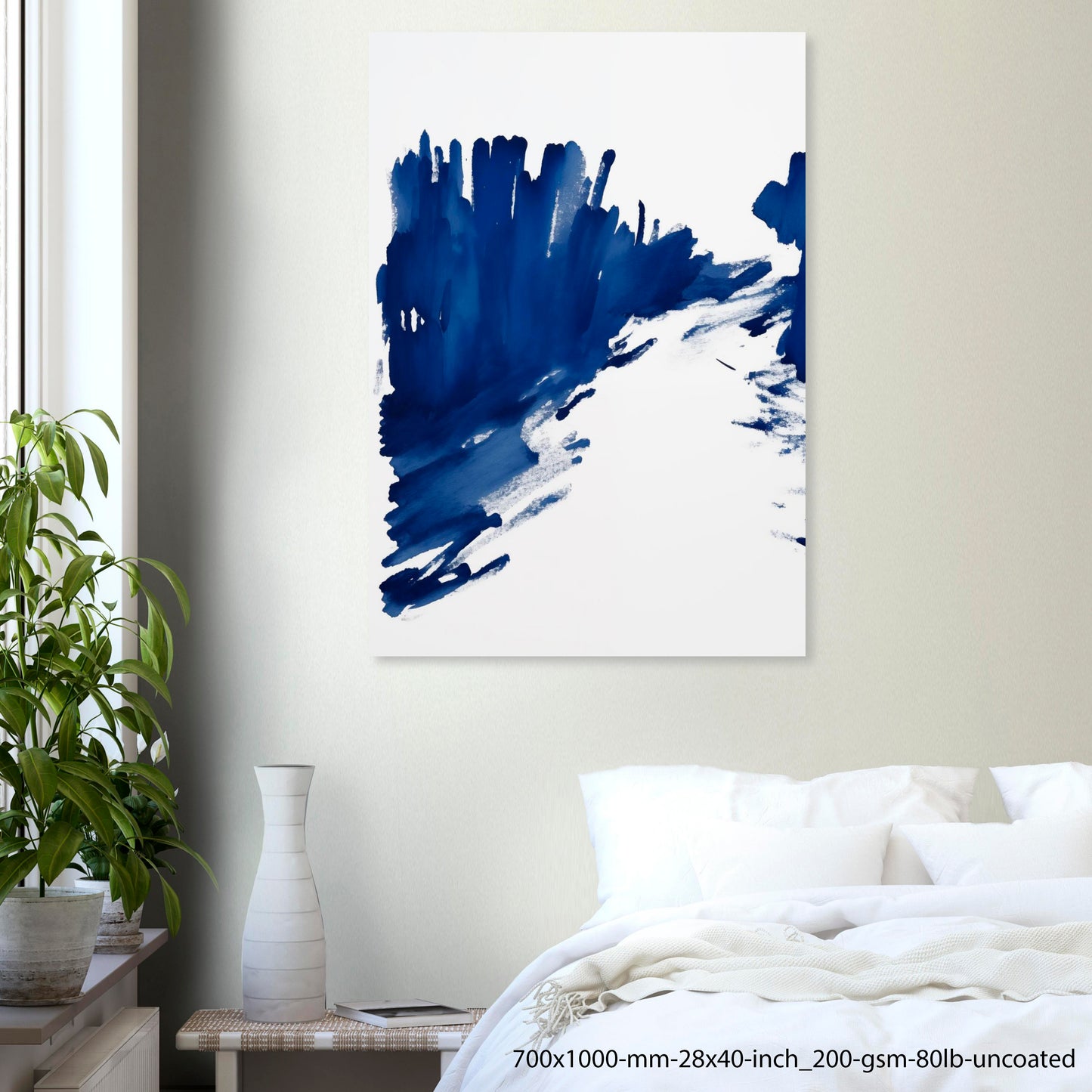 Blue Gesture I - Arte abstracto en azul con pincelada expresiva