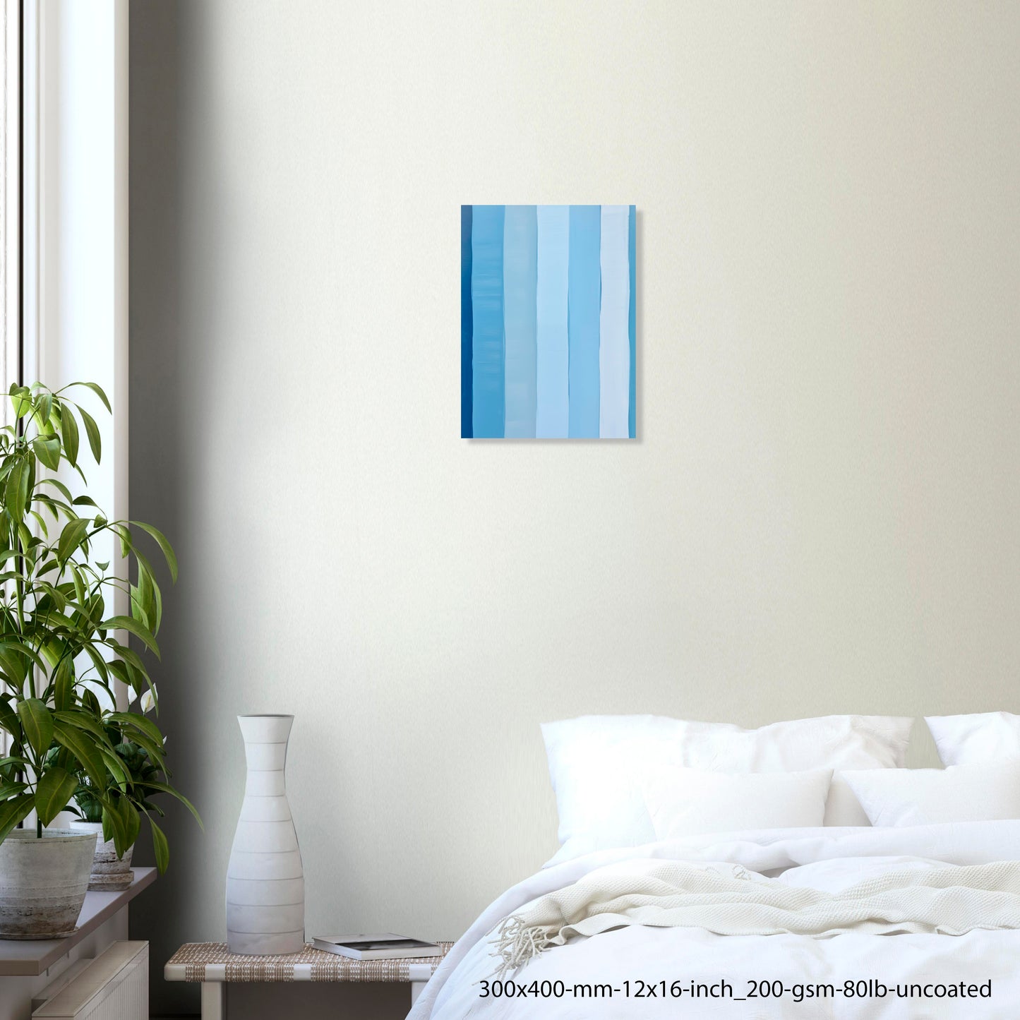 Blue Stripes – Poster abstracto de rayas verticales en azul