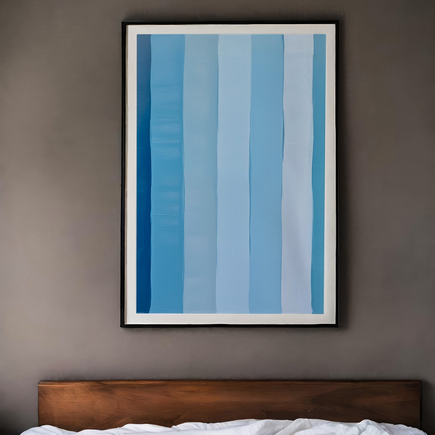Blue Stripes – Poster abstracto de rayas verticales en azul
