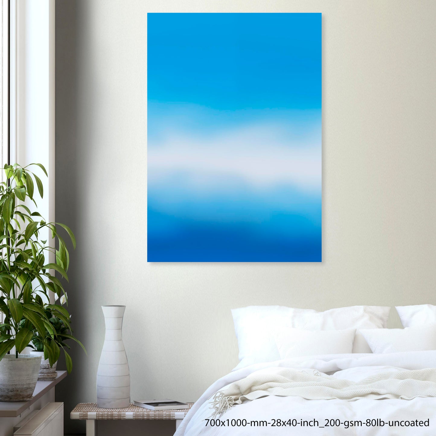 Deep Blue Horizon – Arte abstracto azul profundo
