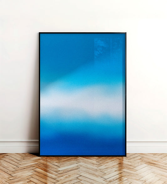 Deep Blue Horizon – Arte abstracto azul profundo