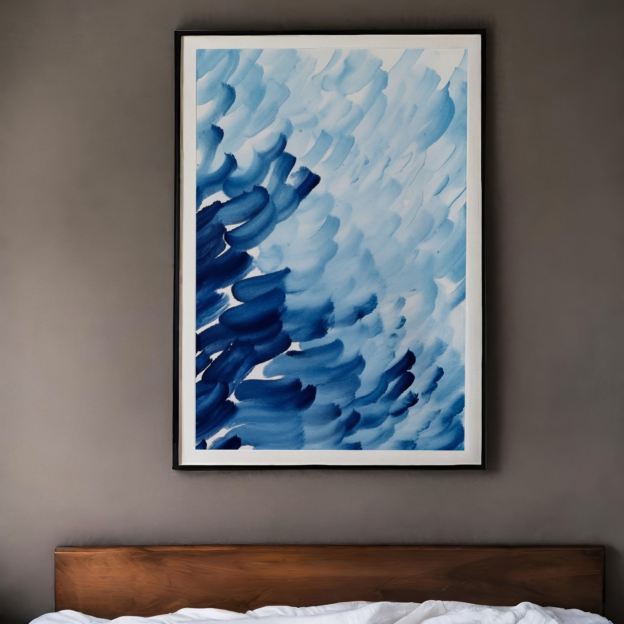 Blue Rhythms | Ocean Brush I — Painterly Ocean Poster – All In