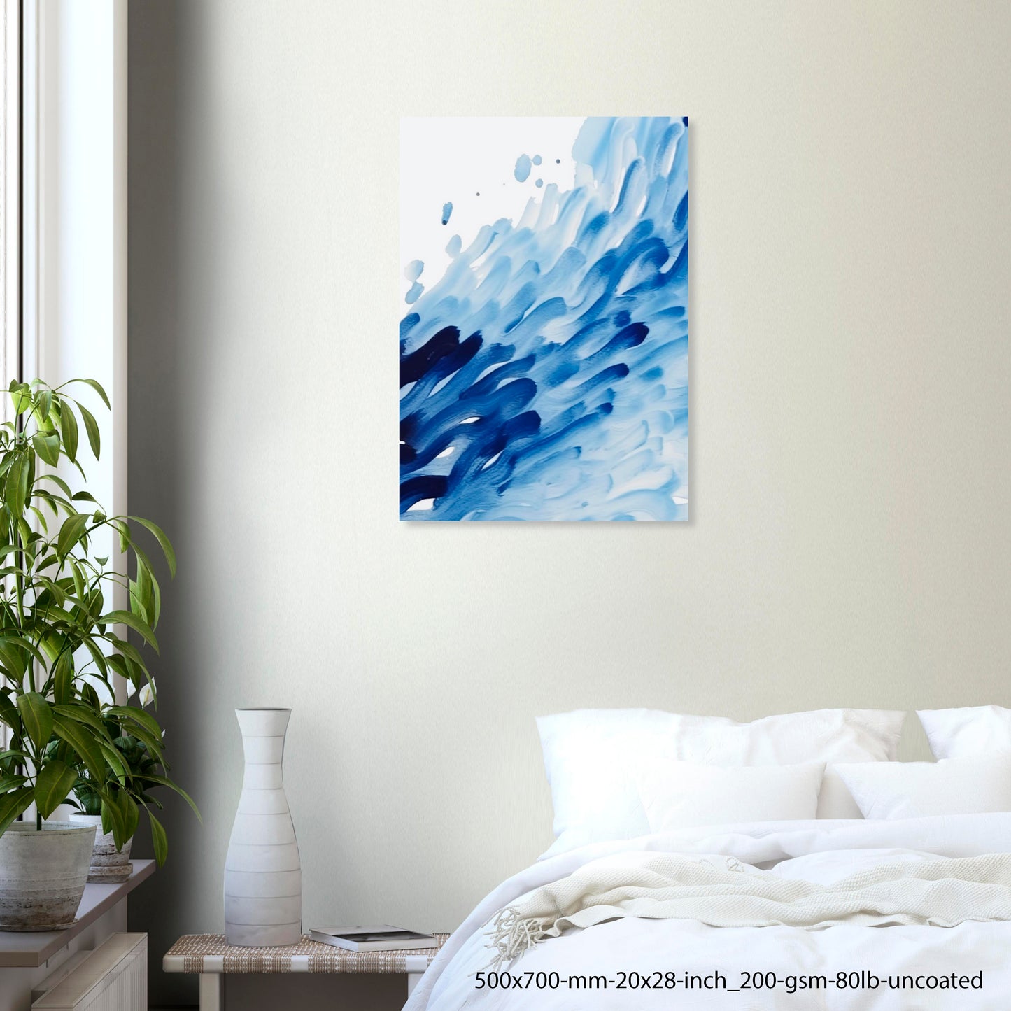 Ocean Brush II – Arte abstracto azul claro y relajante