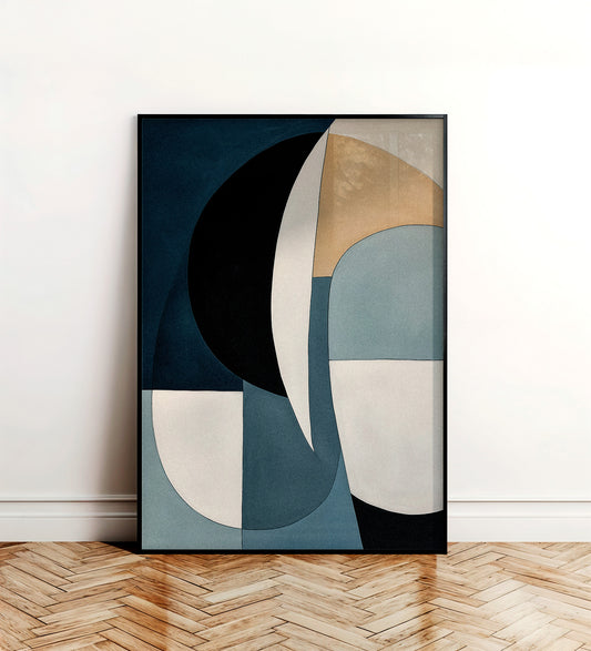Deep Curve — Contemporary Organic Geometric Poster