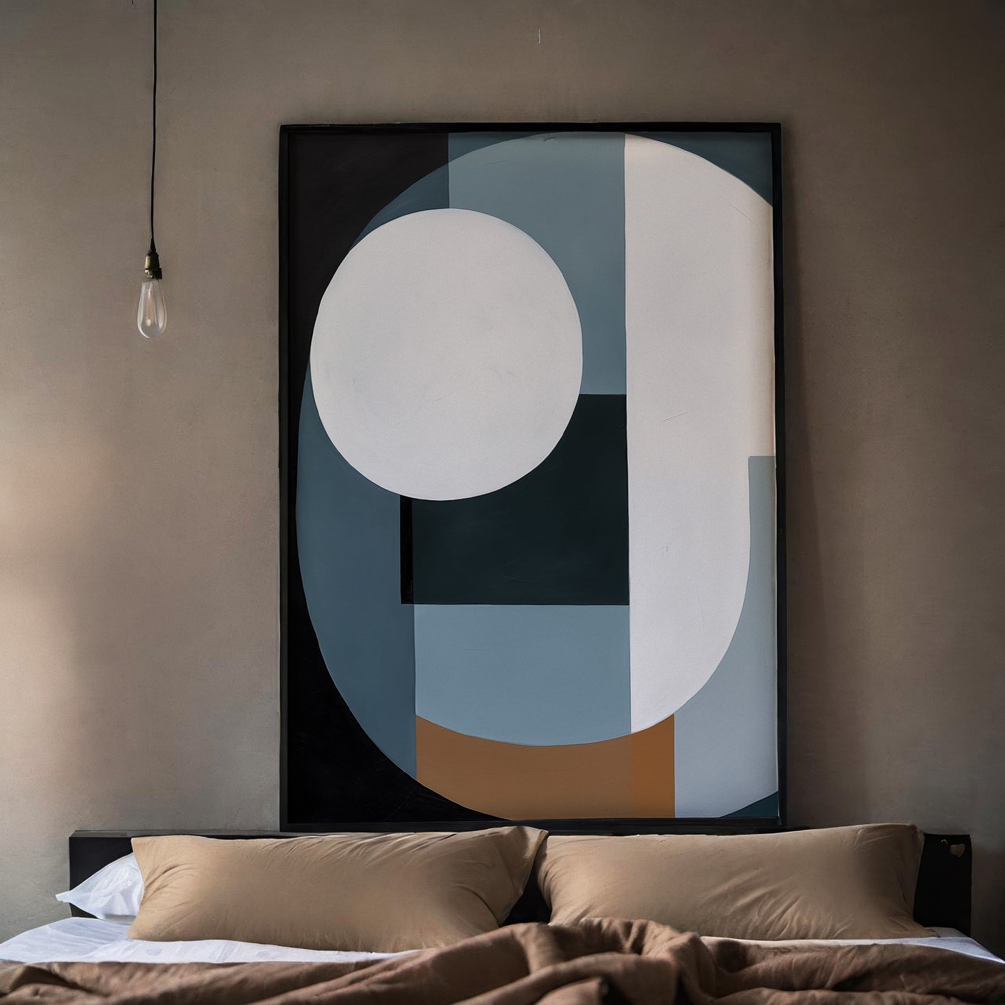 Dark Circle — Minimal Geometric Abstract Poster Neutral Dark