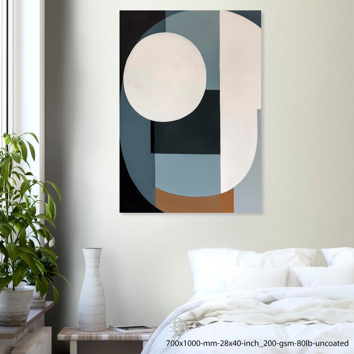 Dark Circle — Minimal Geometric Abstract Poster Neutral Dark