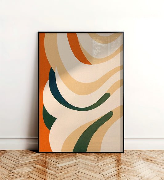 Earth Waves — Earth Tone Organic Abstract Poster