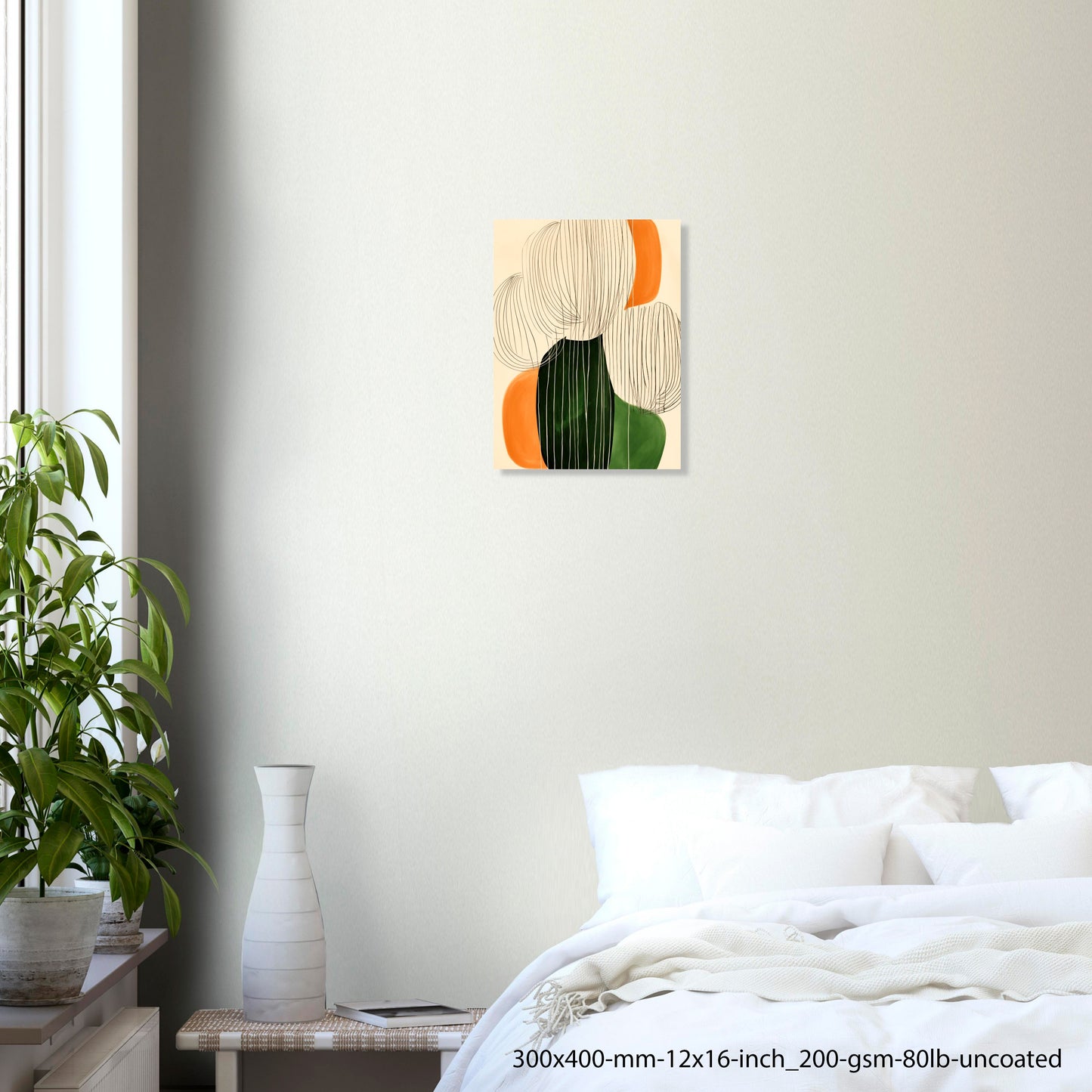 Green Flow — Modern Organic Abstract Poster Green Terracotta Shapes