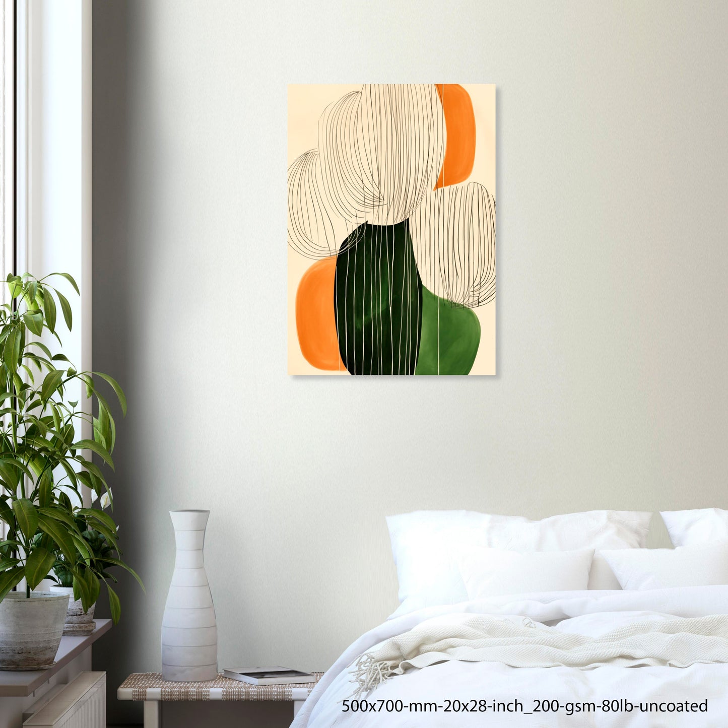 Green Flow — Modern Organic Abstract Poster Green Terracotta Shapes