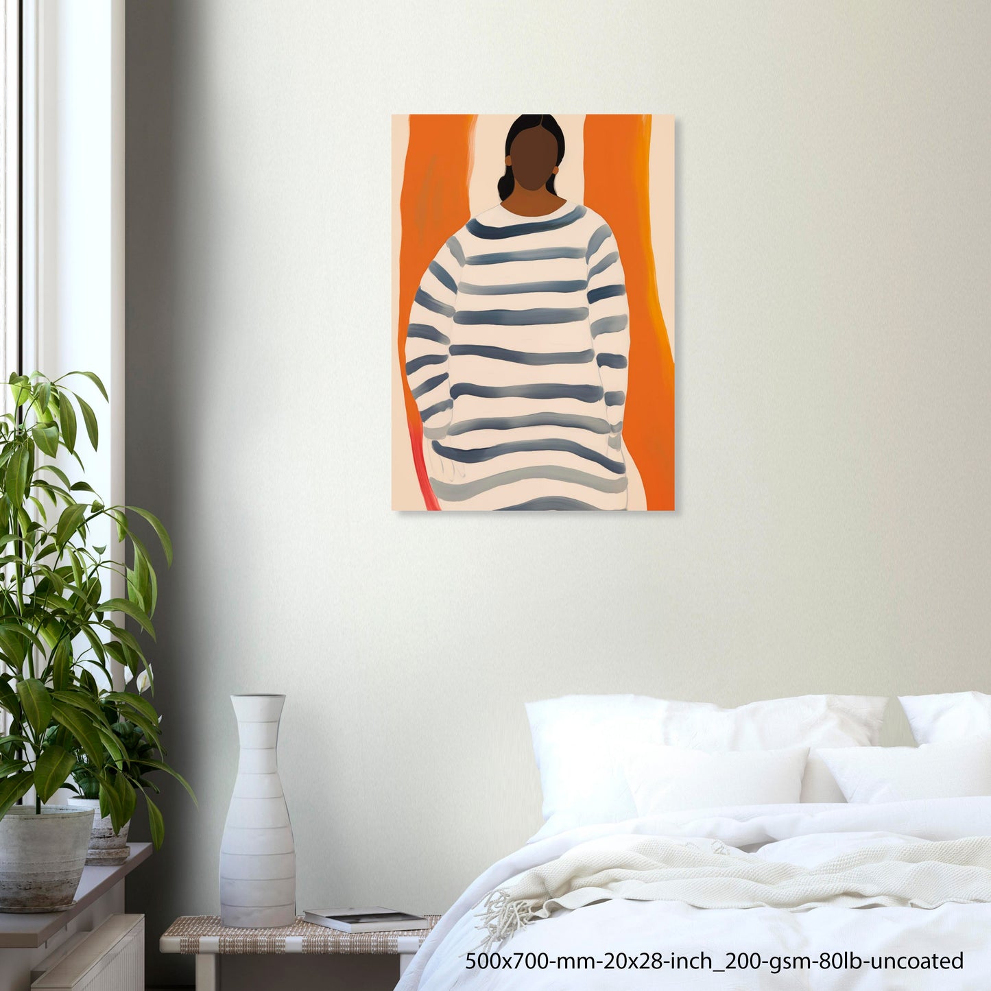 Soft Stripes — Minimal Editorial Figure Wall Art