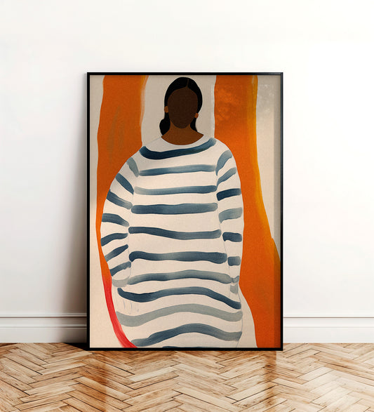 Soft Stripes — Minimal Editorial Figure Wall Art