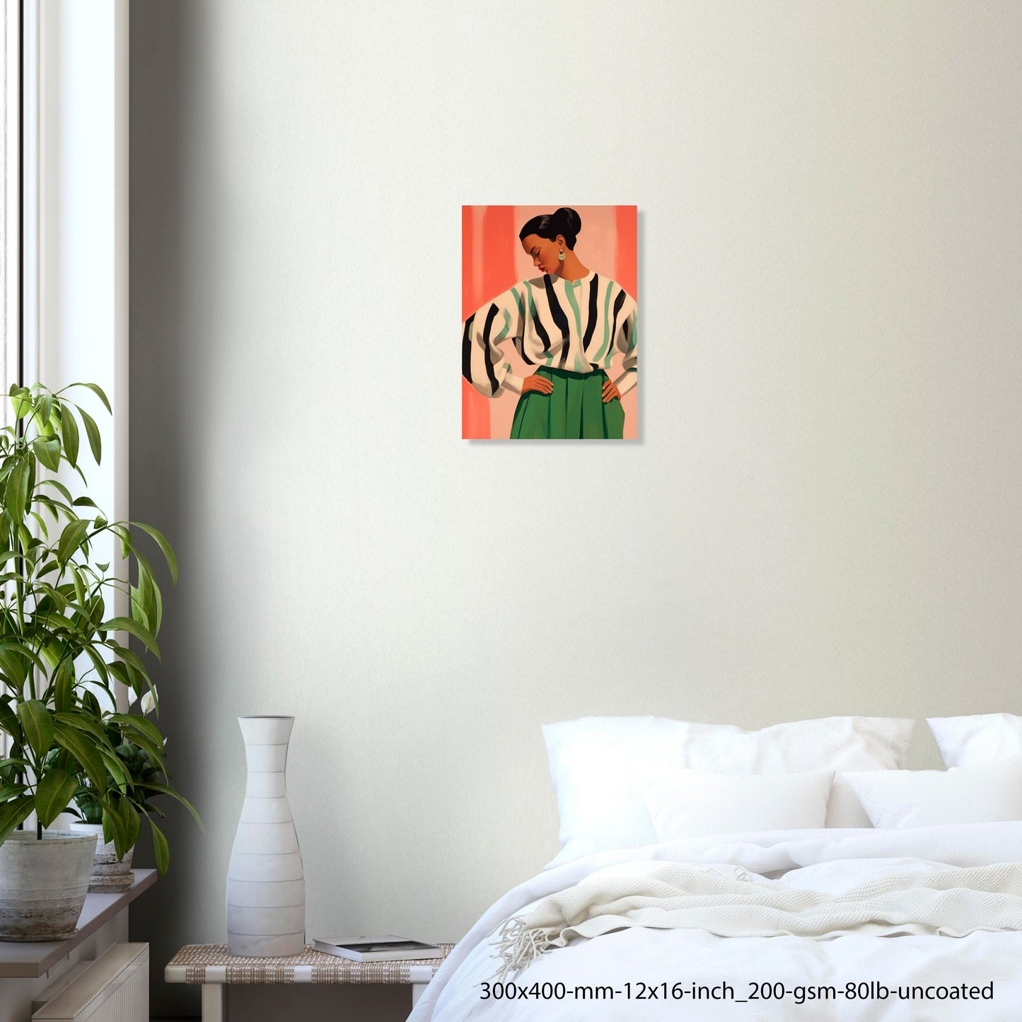 Editorial Stripes — Modern Fashion Portrait Wall Art