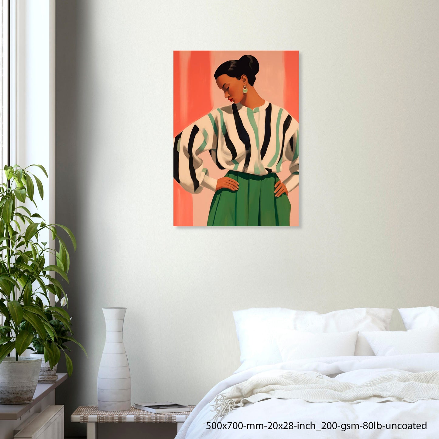 Editorial Stripes — Modern Fashion Portrait Wall Art