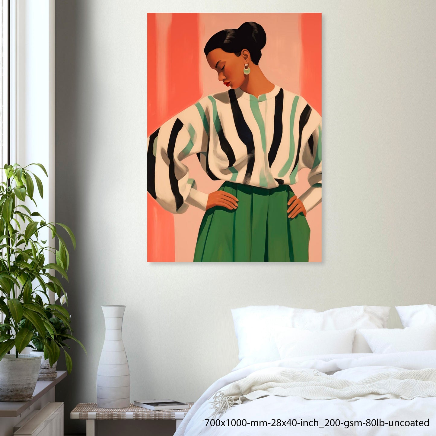 Editorial Stripes — Modern Fashion Portrait Wall Art