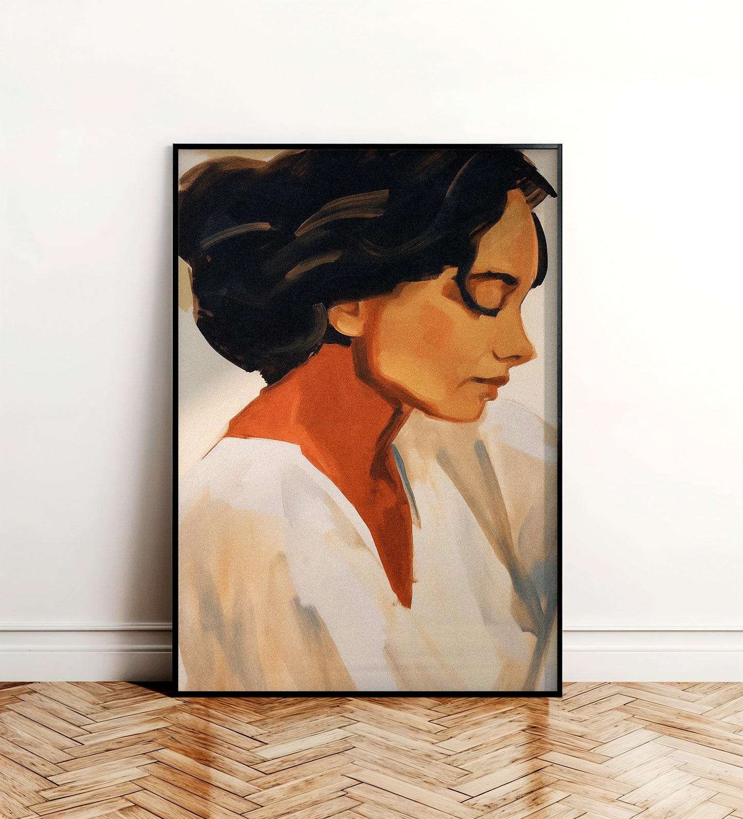 Warm Profile — Expressive Female Portrait Poster