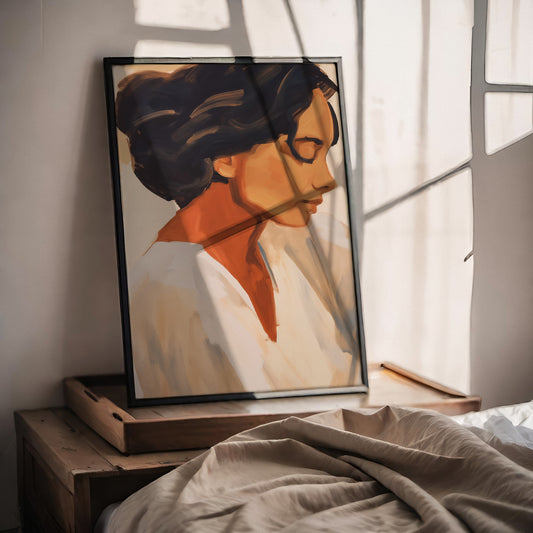 Warm Profile — Expressive Female Portrait Poster