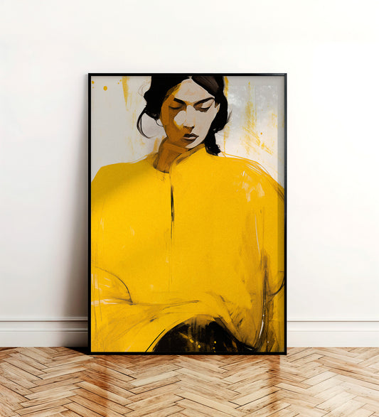 Golden Mood — Contemporary Editorial Portrait Poster