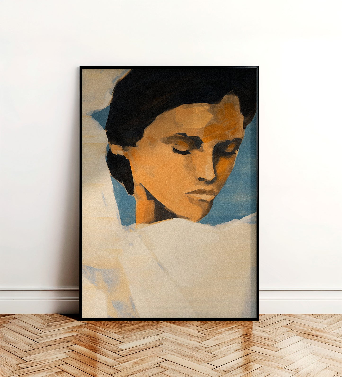 Soft Gaze — Painterly Editorial Portrait Wall Art
